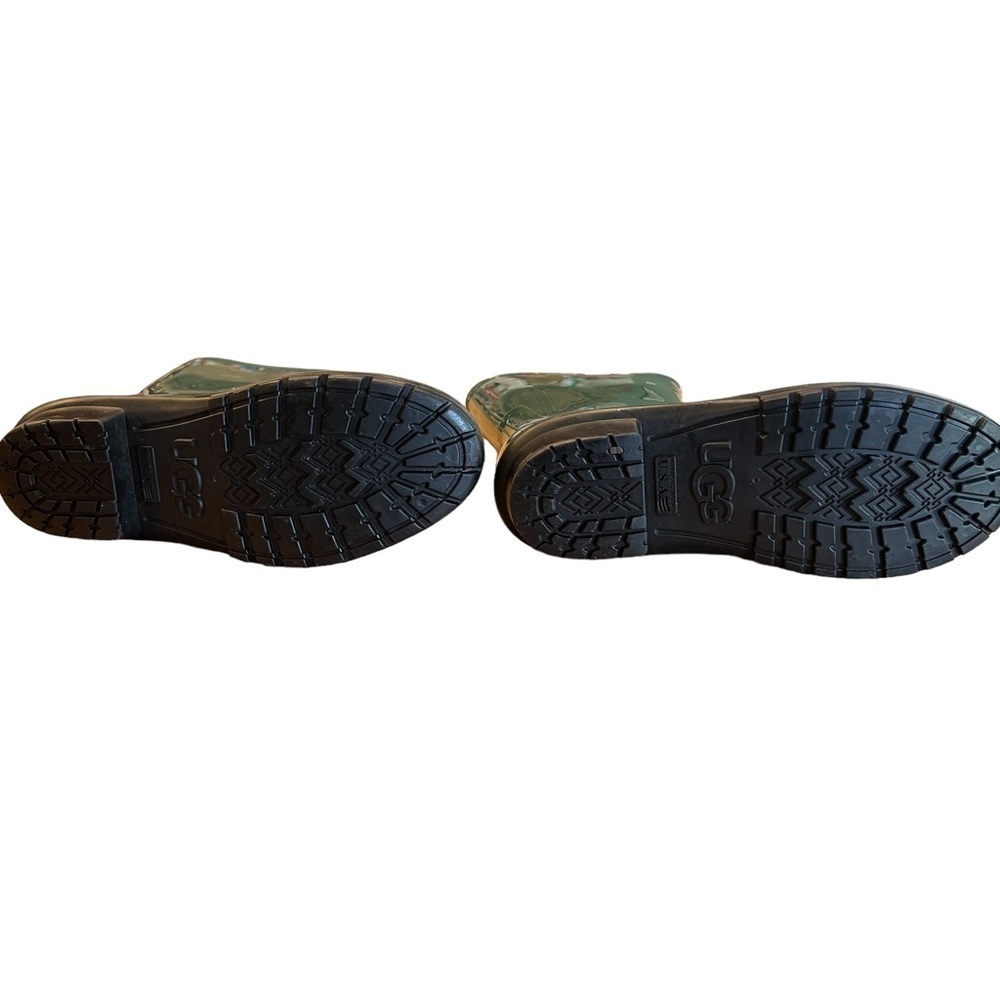 UGG Pine Green Rubber Waterproof Fabric Lined Mid Calf Rain Boots Women’s Sz 8‍‍ - Picture 6 of 13